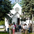 Guests attend Inter-denominational church service at Sacred Heart Catholic Church